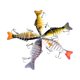 thumbnail image 5 of 5x señuelos de pesca señuelos aficionados con ganchos regalos para la familia agua salada agua dulce realista swimbaits múltiples articulados, 5 of 8