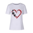 thumbnail image 4 of Patlollav Women Tshirts Under $10, Women Summer Short Sleeve Tops Dog Paw Heart Print Regular Casual Round Neck T Shirt, 4 of 6