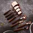 thumbnail image 2 of 8 pieces Rose Gold Copper Measuring Cups Set and Measuring Spoons Set with Scale, Wooden Handle Stainless Steel Dry & Liquid Measuring Cup for Cooking Baking, 2 of 18