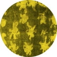 thumbnail image 1 of Ahgly Company Indoor Round Abstract Yellow Modern Area Rugs, 8' Round, 1 of 4