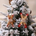 thumbnail image 2 of 4 piezas de decoraciones navideñas, trineo de madera, colgante para árbol de Navidad, decoraciones decorativas para ventanas BRILLAR Rojo Verde, 2 of 5