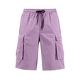 thumbnail image 6 of HAYIMI Men Cargo Shorts With Straight Insert Pockets Casual Summer Solid Color Moisture-Wicking Stretch Golf Classic-Fit Bottoms, Purple, XL, 6 of 8
