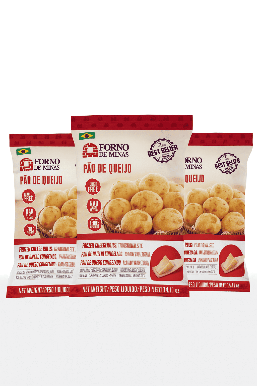 Forno de Minas Brazilian Cheese Bread 14.1 oz | Pack of 3 | Pao de Queijo