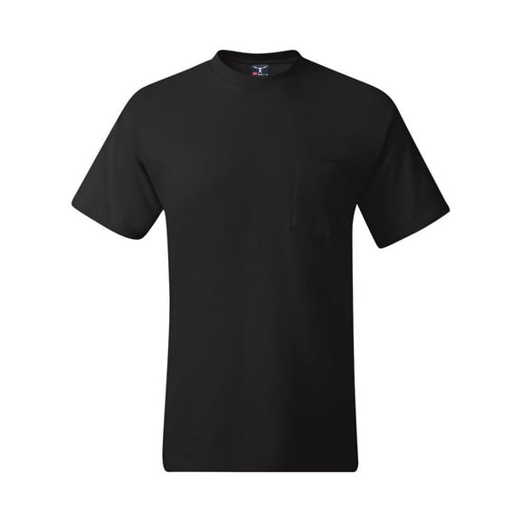 Hanes Men`s Beefy-T Pocket T-Shirt,5190,S,Black (Pack of 2) 2 Black