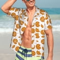 thumbnail image 3 of Wukai Yellow Biscuit Men's Hawaiian Shirt Short Sleeve Casual Button Down Summer Beach Aloha Shirt Tropical Print Holiday Party, 3 of 8