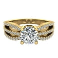 thumbnail image 5 of Solitaire Round Brilliant Diamond 3 Row Split Shank Engagement Ring 1.40 carat total weight 14K Gold, 5 of 6