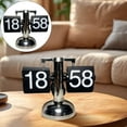 thumbnail image 2 of Clearance Items Flip Desk Clock, Retro Vintage Flip Desk Table Clock, Digital Flip Clock Sided Large Numbers Mechanical Flip Clock Wood Base For Living Room, Study Room And Office, 2 of 8