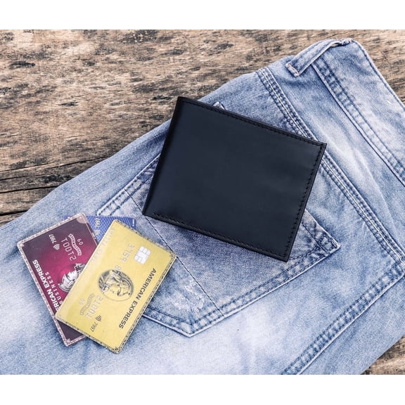 Genuine Leather Bi-Fold Wallet with Coin Pocket | Stylish Men’s Wallet | RFID Blocking