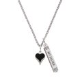 thumbnail image 1 of Delight Jewelry Silvertone Small Long Black Heart Silvertone Always My Sister Bar Charm Necklace, 23", 1 of 4