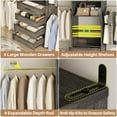thumbnail image 3 of Homieasy 4-9 Ft Adjustable Wooden Closet Organizer System with 4 Drawers, 4 Hanging Rods & Shelving Towers - Heavy Duty Walk-in Wardrobe Rack, Space-Saving Design, Easy Assembly,Gray Oak, 3 of 10
