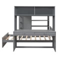 thumbnail image 6 of Pinovk Full size Loft Bed with a twin size Stand-alone bed, Shelves,Desk,and Wardrobe-Gray, 6 of 18