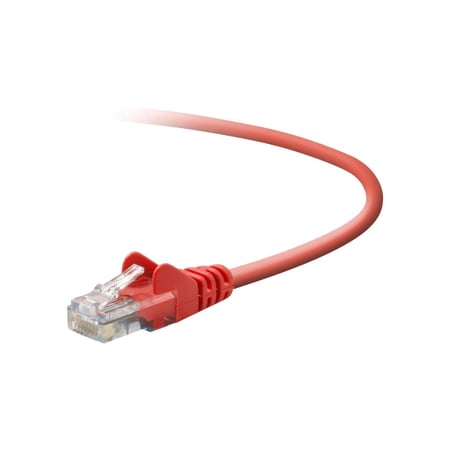 UPC: 0722868226858 | Belkin A3X126-03-RED-S 3 ft. Cat 5E Red Patch Cable CAT5e Snagless RJ-45M / RJ-45M