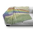 thumbnail image 3 of Fantasy Soft Flannel Fleece Blanket, Fairytale Theme Countryside Landscape Covered with Rainbow Sky over the Hills Image, Cozy Plush for Indoor and Outdoor Use, 70" x 90", Multicolor, by Ambesonne, 3 of 6