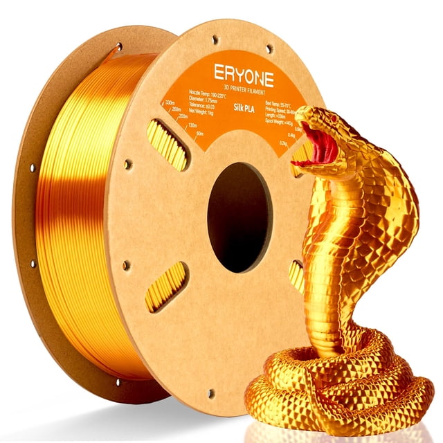 Filamento para impresora 3D ERYONE Silk PLA 1,75 mm 1 kg color dorado