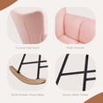 thumbnail image 5 of CONCETTA Nursery Rocking Chair, High Back Plush Upholstered Glider Rocking Chair, Teddy Fabric Upholstered, Nursery, Bedroom, Living Room Modern Rocking Decorative Chair, Pink, 5 of 9