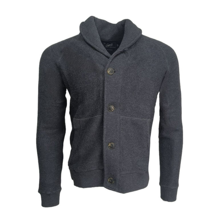 GRAYERS Men's San Remo Reverse Loop Cardigan, Grey, Small