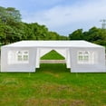 thumbnail image 2 of Outdoor Backyard Tent for Party, YOFE 30x10 ft Wedding Canopy Tent Car Tent for Camping Beach BBQ Shelter, Waterproof Sunproof Garden Party Tent with 8 Side Wall, White Portable Gazebo, D183, 2 of 12