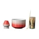 thumbnail image 1 of Juego de té japonés Matcha, kit ceremonial de Matcha, kit completo de batidor y soporte de bambú Matcha, juego de batidor Matcha con tazón rojo blanco, 1 of 9