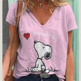 thumbnail image 3 of Camisetas estéticas con cuello en V para mujer, camisetas con estampado gráfico de Snoopy de MINISO, camisetas de manga corta Harajuku Y2k, ropa femenina, top lindo, 3 of 5