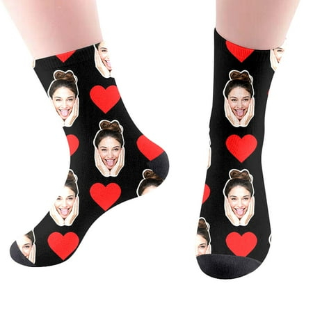Socks Photo Face Unique Emotional For Father s Day Man/boyfriend/women/girlfriend Ans Tights Pantyhose for Women with Designs People Clothes Pack of Christmas Stockings Lingerie for Women with