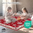 thumbnail image 4 of ODIKA 5'x7' Machine Washable Non-Slip Area Rug, Festive Snowflake Hearth Accent Winter Holiday Decoration High Traffic Rug with Pad, Red, 506211, 4 of 8