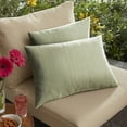 thumbnail image 2 of Set of 2 Green Sunbrella Dupione Laurel Indoor and Outdoor Throw Pillows, 20", 2 of 2