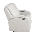 thumbnail image 6 of Benz LED & Power Reclining Sofa Made With Faux Leather in Ice/ White, 6 of 12