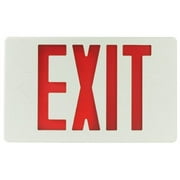 Exitronix LED Exit Sign - White Thermoplastic - Red Letters - 120/277 Volt and Battery Backup VEX-U-BP-WB-WH