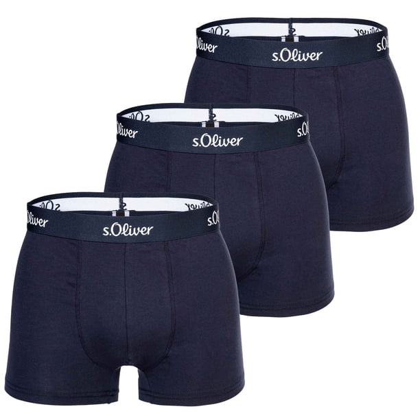 s.Oliver Calzoncillos para hombre, paquete de 3 - Boxer Briefs, Algodón Stretch Marina XL