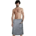 thumbnail image 3 of Absorbent Quick Dry Bath Towel Body Wrap with Pocket for Men Microfiber Spa Shower Bath Robe Fleece Adjustable Wearable Pool Gym Beach Towels Cover up Bathroom Accessories, 3 of 9
