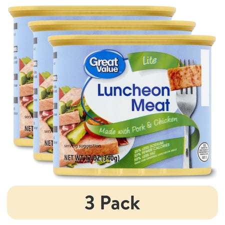 (3 pack) Great Value Light Luncheon Meat, 12 oz Aluminum Can