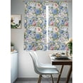 thumbnail image 4 of Blue Pink Spring Floral Sheer Curtains 72 Inch Length 2 Panels Set, Vintage Summer Botanical Voile Window Treatment Rod Pocket Curtains Sheers Drapes for Bedroom/Living Room/Kitchen 52"x72"x2, 4 of 7