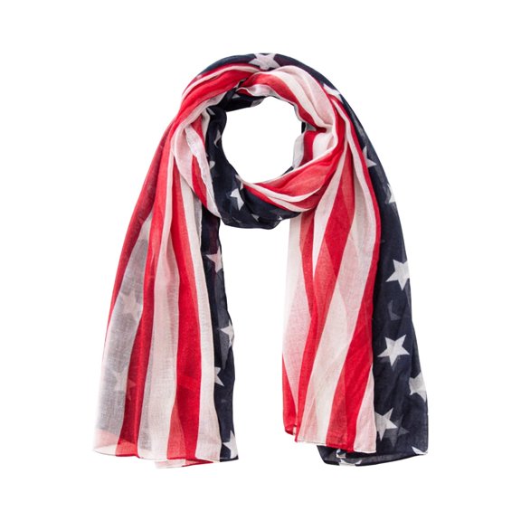 WHEANG USA Flag Scarf for Women Men Americana Flag Shawl Patriotic Wrap Stars And Stripes Scarf Elegant Flowing Scarf Sheer Scarf Vintage Flag 7th of July Scarf Multiple Styles Summer Sales Under $2