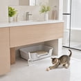 thumbnail image 4 of Semi Enclosed Cat Litter Box with High Sides, Low Entry Large Capacity Ventilate Odor Box for Indoor Cats, Senior Cats & Kittens, Easy Clean & Anti-Splashing Pet Potty 16.54''LX11.02''WX4.72''H, 4 of 7