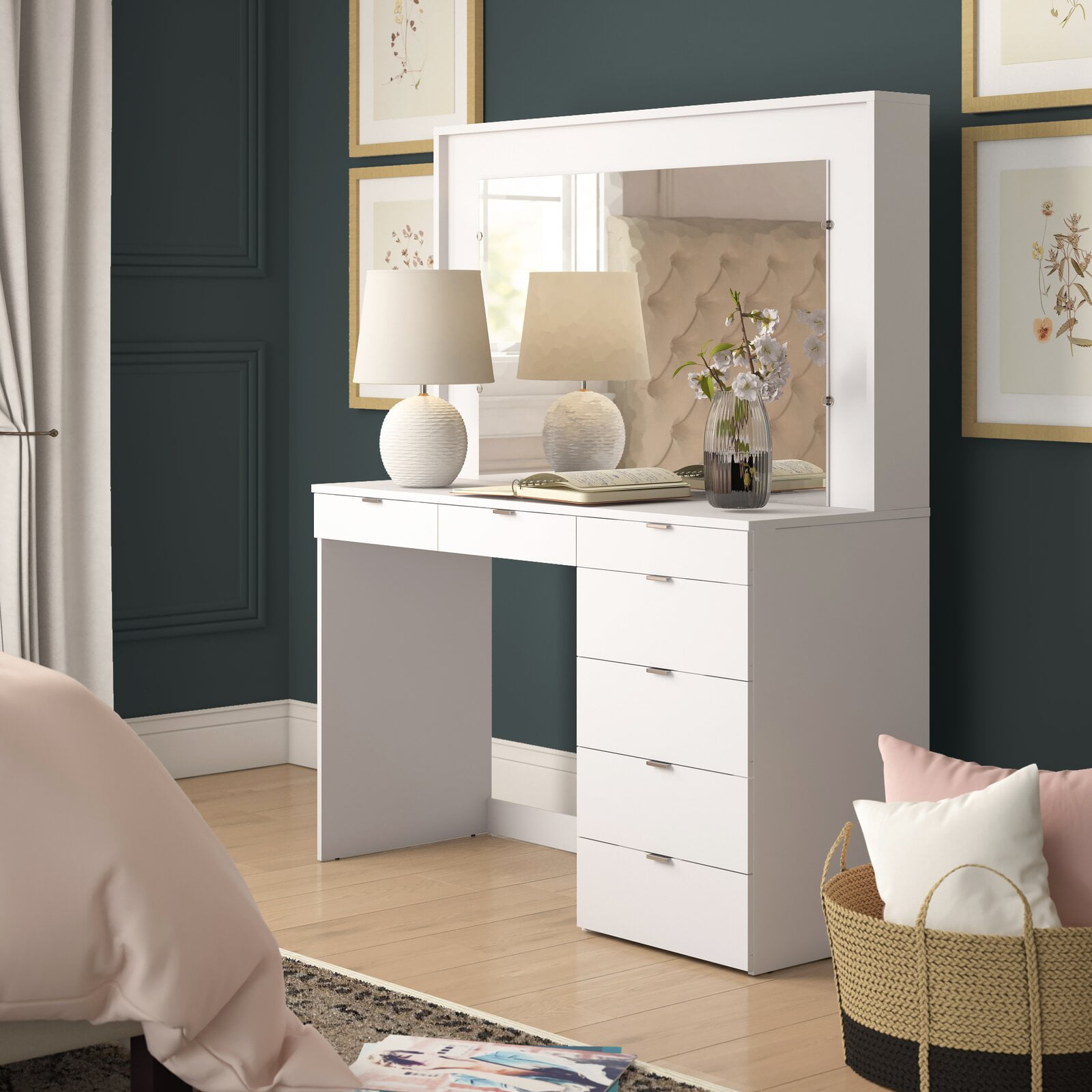 Spurlin dressing vanity with mirror walmart deals