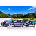 thumbnail image 6 of Juno 4-Piece Large Aluminum Sofa Set for Outdoor Conversation Sofa Set for Patio with Three Seat Sofa, Two Armchairs, and Coffee Table (Charcoal, 4 Piece), 6 of 11
