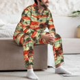 thumbnail image 6 of KLL Colorful Hawaii Palms Sleepwear Mens Flannel Pajamas,Long Cotton Pj Set, 6 of 7