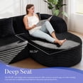 thumbnail image 5 of Hobestluk 96" Cloud Sectional Couch Modern Boneless Couch 3 Seater with Oversized Chaise L Shaped Modular Sofa Couches for Living Room Apartment (Stripe Black,Right Facing Chaise), 5 of 9