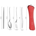 thumbnail image 3 of 4pcs Tableware Set Portable Cutlery Set Dinnerware Set Stainless Steel Chopstick Fork Spoon Travel Camping Flatware With Box, 3 of 7