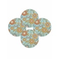 thumbnail image 7 of 13 Inch Round Placemats Set of 4, Turquoise Boho Floral Non Slip Heat Insulation PP Table Mats, Vintage Abstract Art Ethnic Flowers Washable Place Mats for Kitchen Dining Party Table Decor, 7 of 7