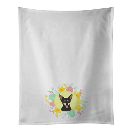 

Chihuahua Tricolor #1 Easter White Kitchen Towel Set of 2 19 in x 28 in