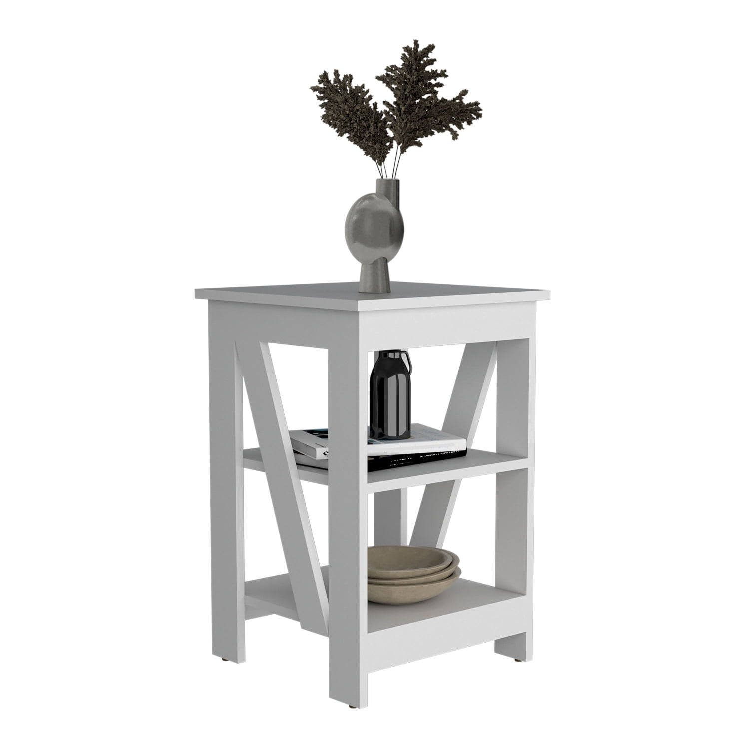 Taylor End Table, Side Table, Nightstand, 3-Tier Storage Shelf, Sofa Table for Small Spaces
