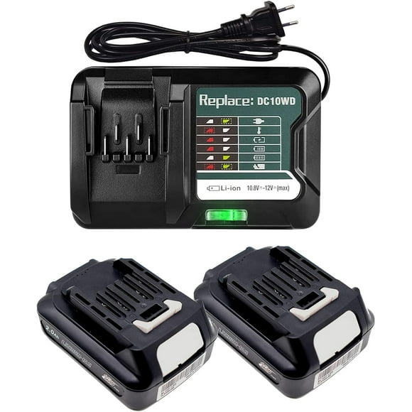 2 piezas BL1021B para Makita 12V batería con cargador 10.8V-12V DC10WD DC10SB para batería Makita 12V BL1021B BL1016 BL1041B