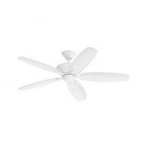 5 Blade Ceiling Fan in Modern Style-13.5 inches Tall and 52 inches Wide-Matte White Finish-Matte White Blade Color Bailey Street Home 147-Bel-5056925