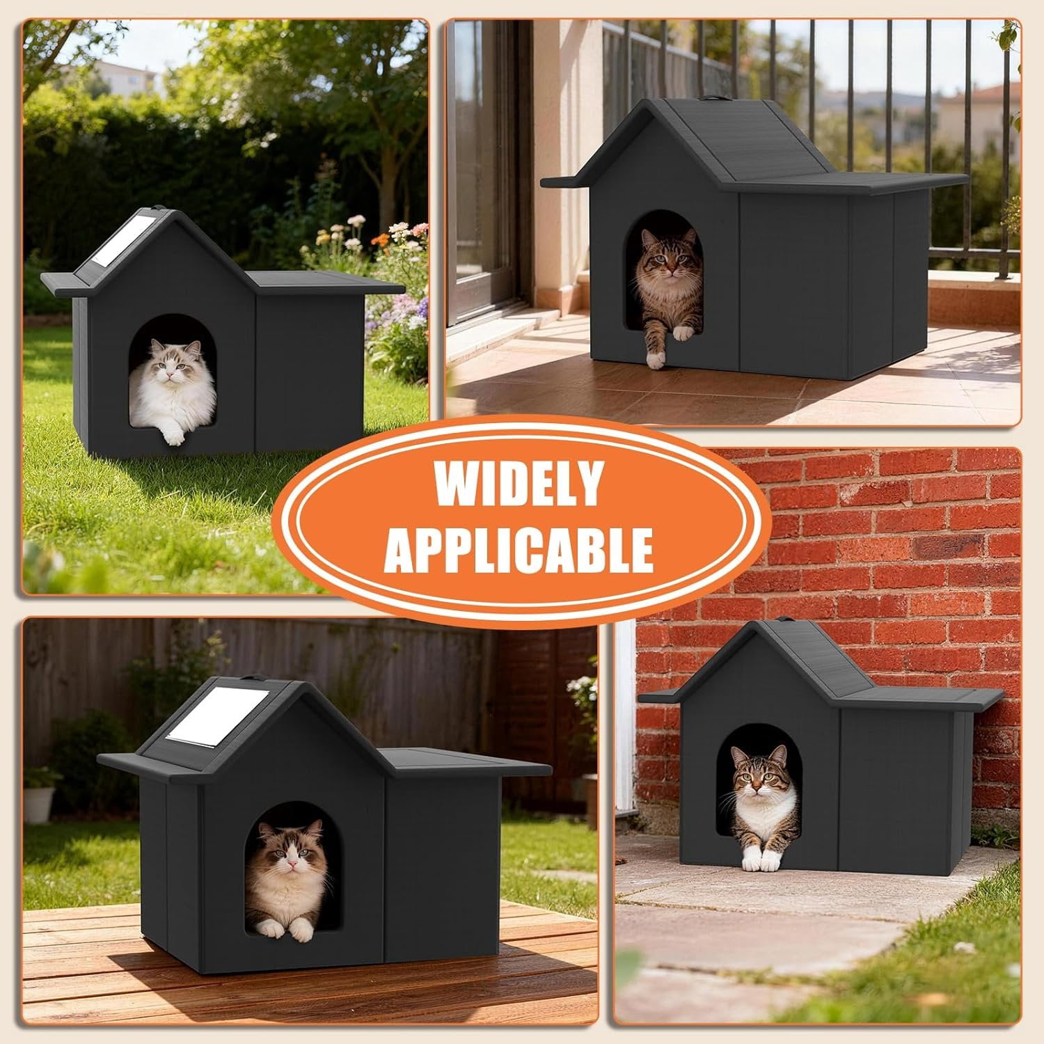 Outdoor  House, Weatherproof Pet Shelter for Cats, Durable  Bed for Outdoor Indoor, Easy Assembly
