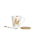 thumbnail image 2 of Pet Portrait White Porcelain Water Cup with Lid & Spoon - I Love Corgis, 2 of 7