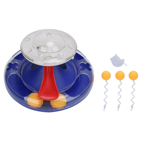Juguete dispensador de alimentos con plato giratorio para gatos, juguete con fugas para gatos, juguete con pista giratoria para gatos, juguete con pista giratoria para gatos construido para durar Jadeshay A