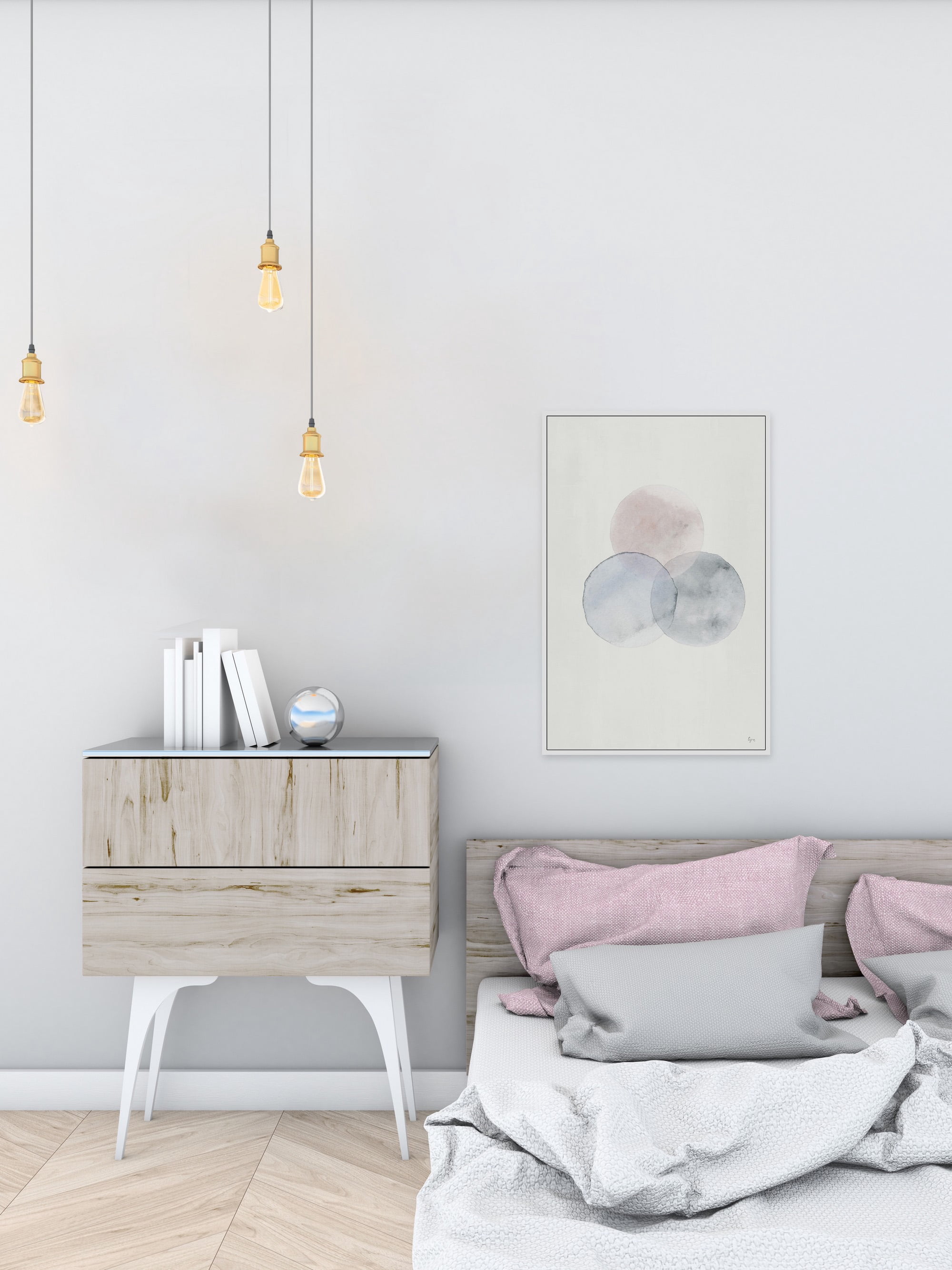 Triple Blotch Floater Framed Painting Print on Canvas