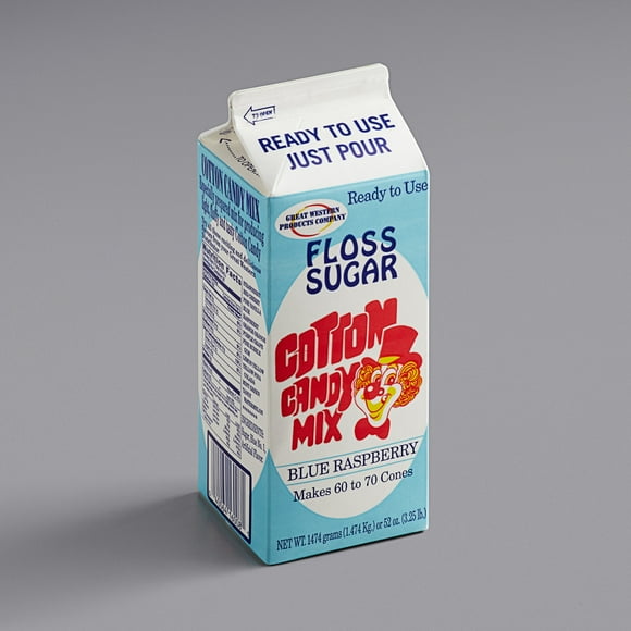 Great Western 1/2 Gallon Carton Blue Raspberry Cotton Candy Floss Sugar