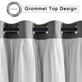 Hiasan Grey Blackout Curtains with Sheer Overlay, Grommet Thermal